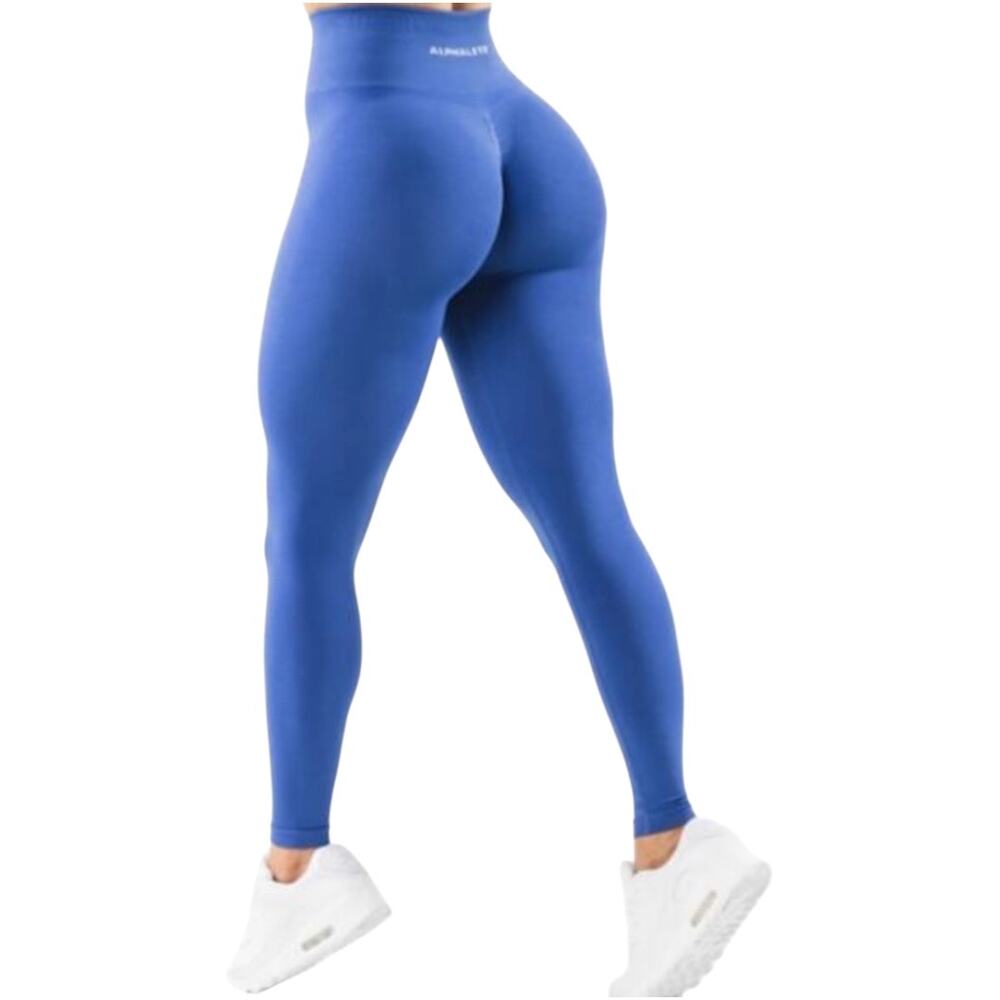 Alphalete Amplify Leggings Seamless Compression High Waist Gym Sapphire Medium